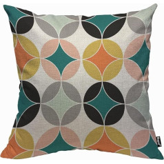 Mugod Circle Pattern Cushion Cover Modern Mid Century ģeometriskās ziedu formas spilvenu pārvalks vīriešiem Sievietes Dekoratīvs mājas dīvāns Krēsls Dīvāns 18x18 collas