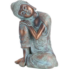 Jenngaoo Jenngaoo Zen Like Sleeping Buddha Statue, Dienvidaustrumu Āzijas sveķu Nap Making Budas figūras mājai, dārzam, terasei, balkonam, āra dekorēšanai, 6,7 x 4,9 x 9,1 collas