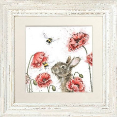 Wrendale Designs Let It Bee & Poppies Ierāmēta bilde dažādās rāmja krāsās (balta)