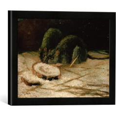 Ieskaldīta Vincent Van Gogh Two Rats Art Print augstas kvalitātes roku darbs 40 x 30 cm Matt Black rāmī