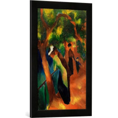 August Macke Sonniger Weg Art Print ierāmēta glezna augstas kvalitātes ar rokām darinātā rāmī 40 x 60 cm Matt Black