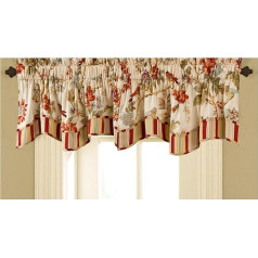 Waverly Charleston Charleston Chirp Modern Farmhouse Floral Rod Pocket lambrekens logiem guļamistabā, virtuvē vai viesistabā, 127 x 40,6 cm, Papaya