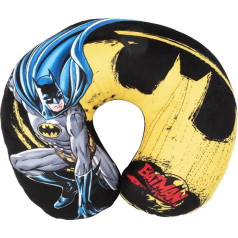 DC Comics Soft Batman Car Travel Neck Pillow Child Safety Comfort Superhero Bat Man, Cuscino da Viaggio Car, Light Blue, One Size