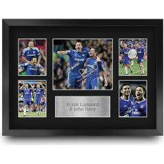 HWC Trading FR A3 Lampard & Terry Printed Memorabilia Autograph Photo Display futbola faniem un atbalstītājiem - A3 Framed