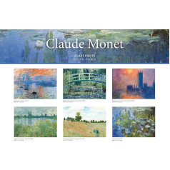 Fresh Publishing Claude Monet mākslas darbu izdrukas, 6 (bez rāmja), izmērs 420 mm x 297 (A3), biezs un izturīgs, videi draudzīgs (FSC) papīrs.