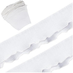 GORGECRAFT Organza Ruffle Šifons Šifons Mežģīņu lentes Plisētas malas Satīna Ruffled apmales Tilla audums auduma kāzu kleita Applique Embellishment DIY Šūšanas amatniecības 4,5 metri 9cm