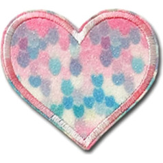 Izšūšanas plāksteri 10 gabali Glitter Rainbow Heart Iron On Appliques Fish Scale Pattern Embroidery Badges Apģērbu rotājumi apģērbu rotājumi apģērbiem DIY Craft