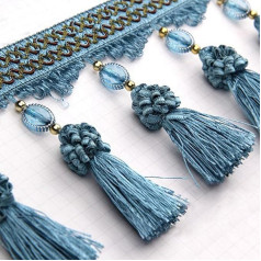 Tassel Fringe Trim, 3/10 jardai nėrinių apdaila juostelės pakraštys Pom Pom karoliukai užuolaidų Tassel juostelės audinys sofos staltiesė minkštų baldų priedai (6, 10jardų)