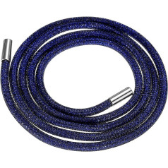 QUARKZMAN Rhinestone Tube Rope 138 cm Round Diamond Tube String for DIY Drawstring Sweatpants Belt Apģērbu aksesuāri Black Mesh Dark Blue