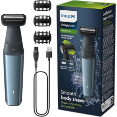 Philips Bodygroom Series 3000 ūdensizturīgs trimeris intīmajām zonām un ķermenim, cieša un ērta skūšanās, visa ķermeņa kopšana, 60 minūšu darbības laiks, modelis BG3027/03