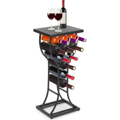 Wine Rack for 11 Bottles, Vintage Freestanding Wobble Free Wine Bottle Organiser Display Storage Stand Freestanding Bottle Rack with Table Top for Kitchen Cabinet Bar Cellar