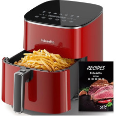 Fabuletta karstā gaisa fritēze 5,7 L, 11-in-1, karstā gaisa fritēze, maksimālā temperatūra 230°C, digitālais taimeris līdz 6 stundām, LED skārienjūtīgais ekrāns, ātrdarbīga karsēšana, kratīšanas režīms, par 95% mazāk eļļas, 1950 