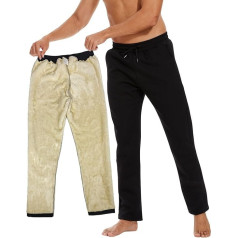 CheChury Jogging Bottoms Vīriešu flīsa bikses Ziemas treniņbikses ar augstu vidukli Treniņu bikses Sherpa oderētas Siltas vīriešu sporta bikses Kokvilnas Slim Fit ikdienas bikses ar kabatām Gadījuma bikses ar