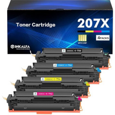 207X 207A Toneris, suderinamas su HP 207X 207A Color Laserjet Pro MFP M283fdw M255dw M282nw M283fdn M255nw M283 M282 M255 su mikroschema Daugkartinė pakuotė 1x W2210X W2211X W222 12X 12X W213X