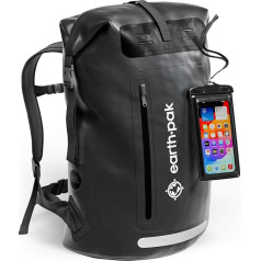 Earth Pak Waterproof Backpack - 35L/55L Waterproof Backpack with Powerful Rolltop Roll Closure, Zip Pocket and IPX8 Waterproof Mobile Phone Case