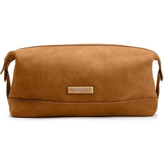 DRAKENSBERG 'Ruby' Classic Travel Toiletry Bag, Mazgāšanas un tualetes piederumu soma, Kosmētikas maisiņš, Vīriešiem, Ilgtspējīgi roku darbs, Paplašināma, 5 litri, Konjaka-brūna, Tualetes piederumu soma