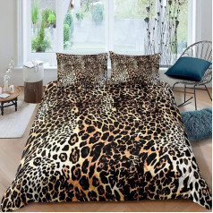 Loussiesd Leopard Print Safari gepards drukāt gultas veļa komplekts bērniem meitenēm sievietēm Ultra Soft Wild Animal tēma sega segu Cover Wildlife Decor gultas veļa 2 gabali vienvietīga izmēra