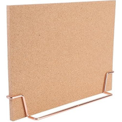 TOYANDONA Cork Notice Board, Desktop Notice Board with Stand, Message Boards for Home Office Drawing/Memo/To Do List (Rose Gold Base)