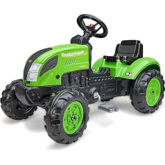 Falk Country Farmer Green pedāļu traktors - 2+ gadi - personalizēta numura plāksnīte - stūres rats ar taures signālu - 2057