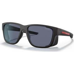 Prada vīriešu saulesbrilles DG009R Black Rubber/Blue, viens izmērs (Ražotāja izmērs: 65), Black Rubber/Blue