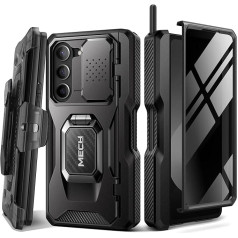 TONGATE Case for Galaxy Z Fold 6 with Privacy Screen, Bulit-in Z Fold 5/6 S Pen Holder, Shockproof Mobile Phone Case with Ring Stand & Slide Camera Cover & Belt Clip Case for Z Fold 6 2024 (Black)