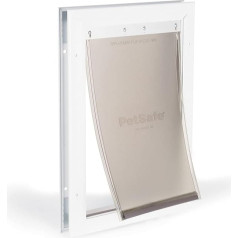 PetSafe Freedom Haustiertür für Hunde und Katzen, Aluminium, mittelgroß, weiß, getönte Vinylklappe