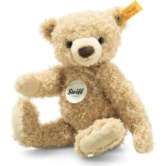 Steiff Cuddly Toy Teddies for Tomorrow Max Teddy Bear, mīlīga pildīta rotaļlieta ar plastmasas acīm, bērniem, zēniem un meitenēm, plīša rotaļlieta 23 cm, bēšs, 023002