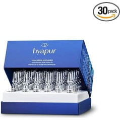 hyapur® Hyaluronic Ampulas 30 x 2 ml ar ļoti koncentrētu hialuronskābi kuplākas un tvirtākas ādas veidošanai, sejai, kaklam un dekoltē zonai.