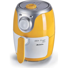 Ariete 4615 Airy Fryer Mini, Heißluftfritteusen, 2L Fassungsvermögen, 1000W, maksimale Temperatur 200°, Antihaftbeschichtung, herausnehmbarer Frittierbehälter, Rezeptbuch auf Deutsch, Gelb