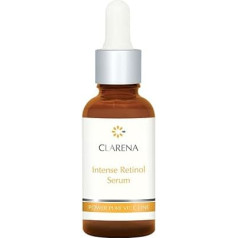 Clarena - Intensīvais retinola serums 30 ml - Intensīvais retinola serums - Serums satur 0,3% tīra retinola - hidrogenētu retinolu - niacīnamīdu - hialuronskābi - E vitamīnu.