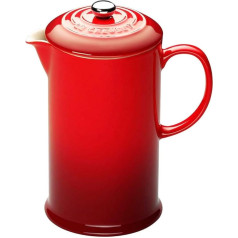 Le Creuset franču preses kafijas automāts ar nerūsējošā tērauda preses ieliktni 800 ml, ķiršu sarkans, 750 ml