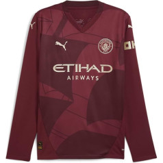 PUMA Manchester City 3. krekls ar garām piedurknēm 2024/25 sezona - Replika - Vīriešiem - Burgundietis