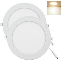 YULIN SUN® LED downlight 15 W 1350 lm × 2 gab., iebūvēts prožektors, apaļš, griestu gaisma, silti balta, 3000 K, diametrs: 190 mm, iekļauts draiveris