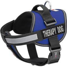 Dogline Hundegeschirr und 2 abnehmbare Therapie-Flicken, Größe L / 71,1 cm bis 96,5 cm, Blau