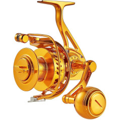 Saltwater Spinning Makšķerēšanas spole CNC Machined Pilna metāla izmērs 5000 vai 6000 Pull Force 20kg vai 30kg Big Game Boat Makšķerēšana 12 Nerūsējošā tērauda lodīšu gultņi Skrūvju rokturis