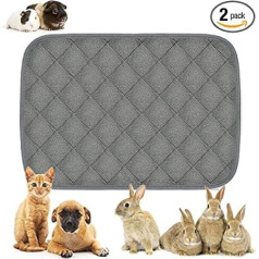 LeerKing Mazgājamie kucēnu spilventiņi Pee Pads Cage Liner Fleece Absorbent Pad Incontinence Pad for Dog Cat Rabbit Pack of 2 60 x 120 cm