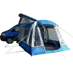 OLPRO Outdoor Leisure Products Loopo Breeze piepūšamā nojume 3,1 m x 3,9 m ar nojumes stabiem, zilā un pelēkā krāsā