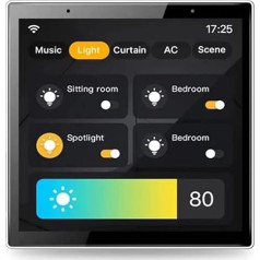 ANJIELO SMART WiFi SmartSwitchDimmer fona mūzikas atskaņotājs, dimmeris un fona mūzikas atskaņotājs, 4 collu vadības panelis, sienas skārienekrāna vadība dažādām Tuya viedierīcēm
