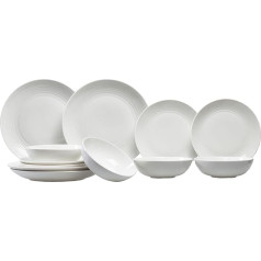 Royal Doulton Ramsay White Collection Gordon Ramsey Maze Weiß 12 Stück Set, Porzellan, 23.15 x 23.15 x 5.11