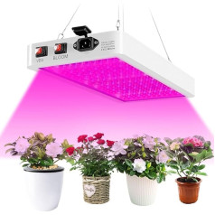 WDKXCN Augu lampa LED pilna spektra 216 LED, 1000 W LED pilna spektra augšanas lampa ar dubulto slēdzi Veg/Bloom, LED augšanas lampa, ūdensizturīga LED augšanas lampa ar āķiem, aukliņu un kontaktdakšu