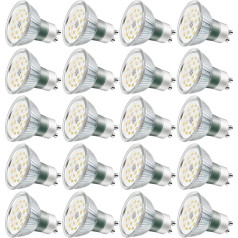 Yiahin GU10 LED Cool White | LED GU10 lampa | Cool White 6000 Kelvin | 600 lūmenu | 5W aizstāj 60W halogēno spuldzi | LED atstarotāja lampa | LED spuldze Gu10 | 20 gabalu iepakojums