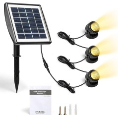 NopirktWeek Solar Pond Lighting Solar Underwater Spotlight IP68 ūdensizturīgs LED dīķa apgaismojums Silti balta 3200K Ainava Spotlight Dārza apgaismojums dārzam, terasei, kokam (3 komplekts)