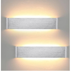 Lightsjoy 2 x 18 W 40 cm sienas lampas Iekštelpu LED sienas lampas sudraba krāsā uz augšu un uz leju Moderns sienas apgaismojums IP44 Sienas apgaismojums Priekšnama lampas Priekšnama apgaismojums guļamistabai Koridors Dzīvojamā istaba Kāpnes utt