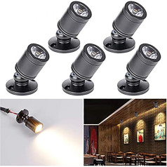 Midore Pack of 4 Mini LED iebūvēti prožektori Mini starmešu gaisma Alumīnija siltā baltā krāsā ar transformatoru Sudraba drēbju skapis