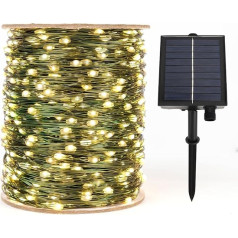 ZELUXDOT Īpaši garas saules virtenes lampas Zaļā stieple ārā 60m 600 LED ūdensizturīga saules enerģijas string Lights terases dārza pagalma eglītei kāzu kāzu Ziemassvētkiem