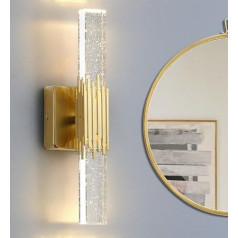 Sxtiger Modern Golden Bubble Crystal Wall Light, 3-krāsu LED kristāla sienas gaisma, iekštelpu dzīvojamās istabas, guļamistabas, virtuves, gaiteņa apgaismojumam