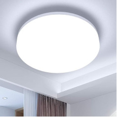 Lepro 24 W LED griestu gaisma, LED griestu gaisma, IP54 ūdensnecaurlaidīga, 5000 K 2100 LM vannas istabas lampa, apaļa vannas istabas griestu lampa, ideāli piemērota vannas istabai, guļamistabai, gaitenim, virtuvei, dzīvojamai istabai, vēsā krās