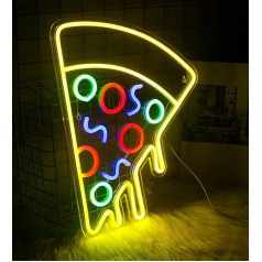 Pizza Neon Light Akrila LED zīme Pārtikas formas neona zīme sienai Dzeltena LED Pizza Neon Light zīme guļamistabai Restorāns Virtuve Puse Puse Dekorēšana