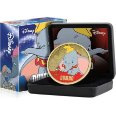 Disney Dumbo Classics Collection - 24k apzeltīta 65 mm grezna kolekcijas monēta ar 24k zelta pārklājumu