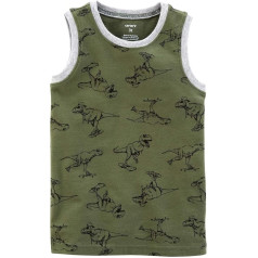 Carter's Baby Boys' Dinosaur Jersey Tank, olīvu krāsā